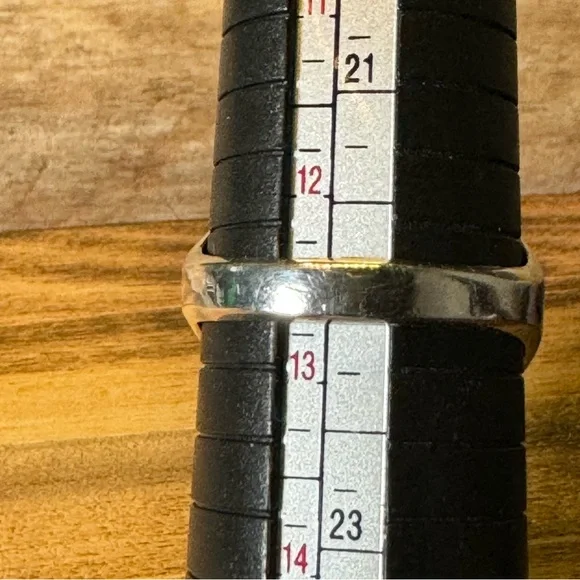 Men’s Turquiose and Sterling Silver ring. Size 12.5. - Picture 9 of 10